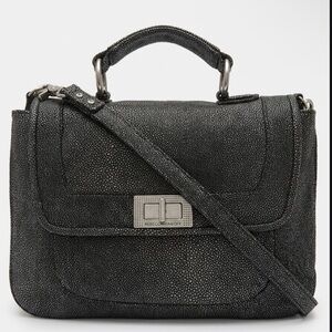 Rebecca Minkoff Black Stingray Embossed Leather Satchel